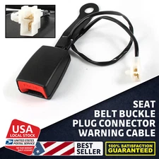 1PC Car Passenger Front Seat Belt Buckle Socket Plug Connector w/ Warning Cable