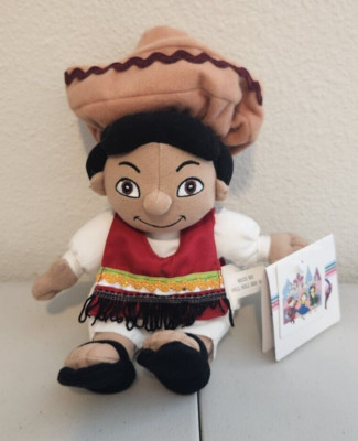 NWT Disney Store Parks Its A Small World Mexico Mini Bean Bag Boy 8'' Stuffed Toy