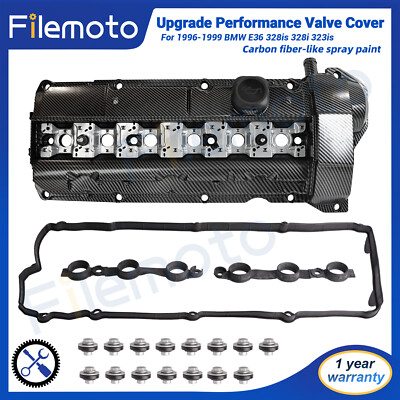 Carbon fiber-like Valve Cover for 96-00 BMW E36 E39 323is 328is 528i M3 Z3