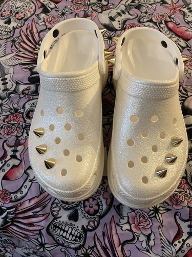 white bae platform crocs