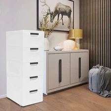 Storage Cabinet 5/6 Drawers Dresser Bedside Organizer Tower Chest Room Bedroom