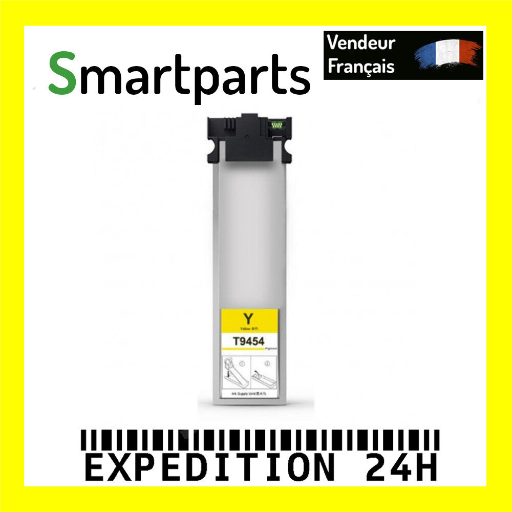 Cartouche encre jaune T9454XL jet d'encre 60ml à séchage rapide anti-bavure pour dossiers