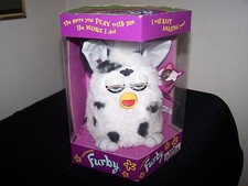 Vintage 1998 Original 1st Generation Dalmation Furby White with Black Spots