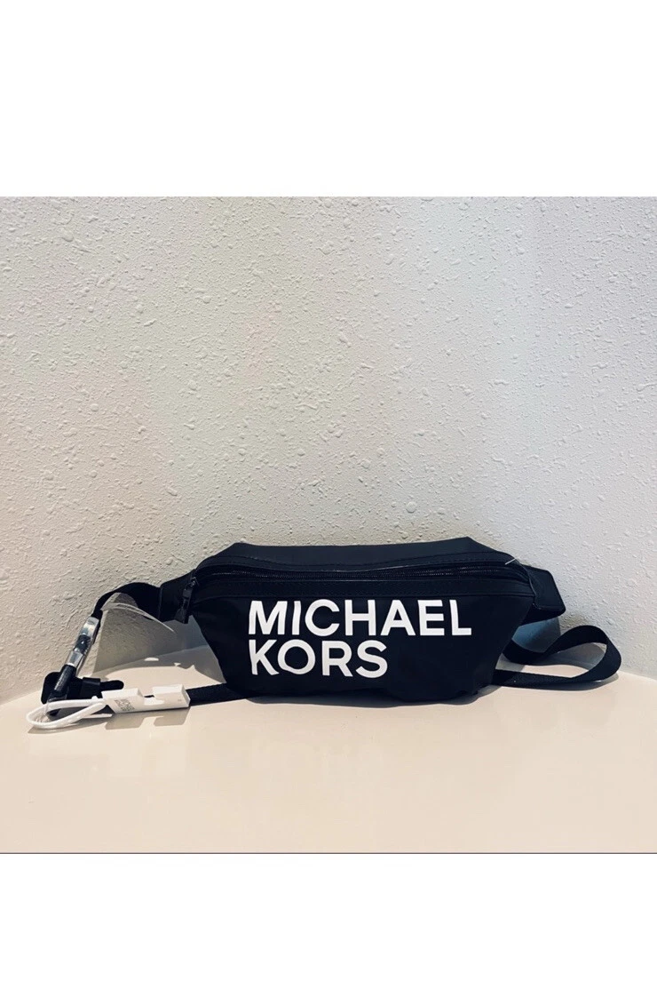 Michael Kors Unisex Black Logo Nylon Fanny Pack Belt Bag/OS/NWT