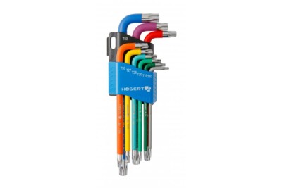 Torx Schlüssel Set 9 Stück mit langem Arm & farbig - HT1W817 von Hogert