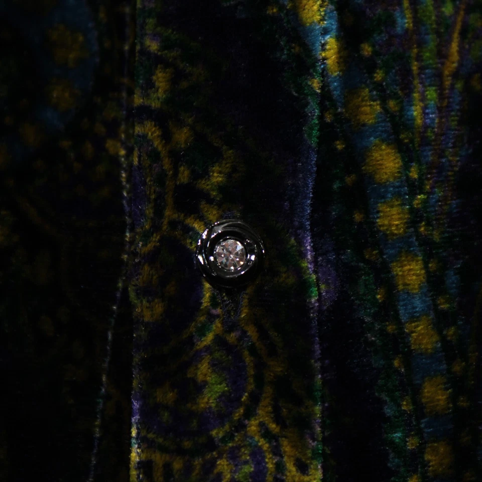 Fabio Caviglia NWOT Casual Button Down Shirt Size Small in Multicolor Velvet - Image 2 of 4