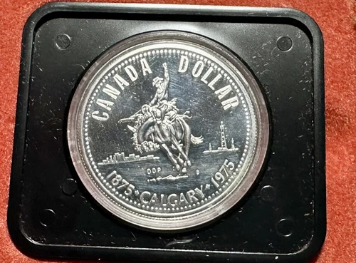 1975 Canadian Silver Proof Specimen One Dollar - Calgary Anniversary 1875-1975