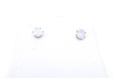 9ct Gold Moonstone Earrings Synthetic Studs Butterfly Yellow Gold 6mm gift box