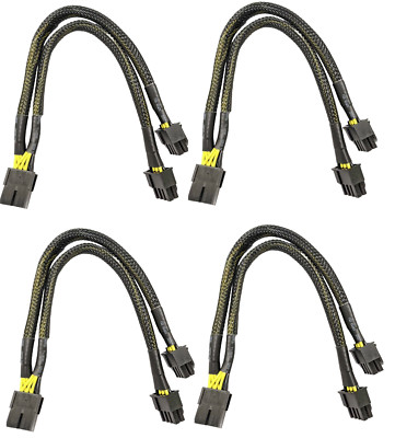 4x PCIE PCI-Express 8 Pin to 2x 8Pin Video Card GPU Splitter Power Adapter Cable