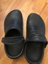 Crocs, Black Bistro Style Slip Resistant Work Shoes , Men's 7, Women's 9