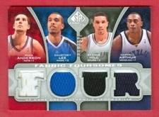 2009-10 SP GAME-USED Anderson/Lee/Hill/Arthur QUAD RELIC #F4-ALAH #d 096/199