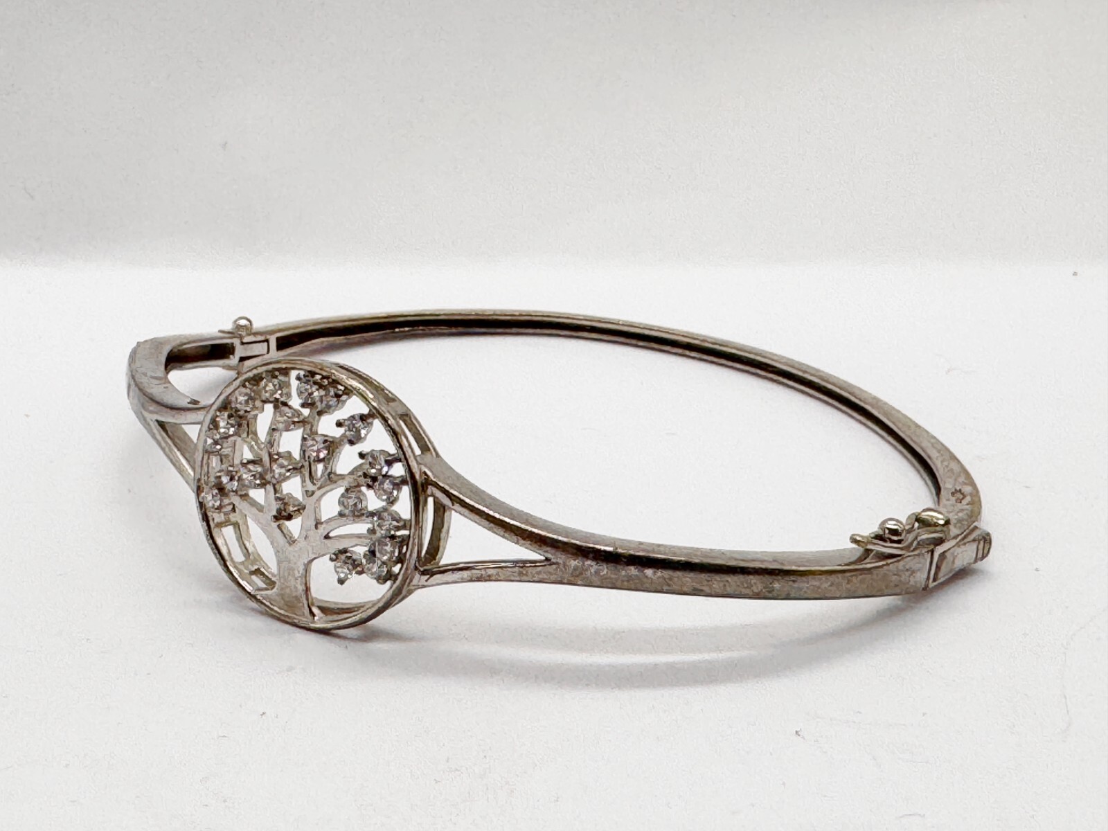 VINTAGE SOLID STERLING SILVER GEM SET TREE OF LIF… - image 2