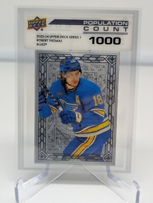 2023-24 Upper Deck Series 1 Population Count 1000 Robert Thomas #PC-18 Blues