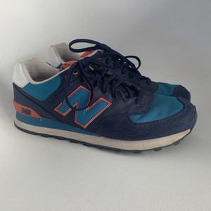 new balance 574 azul e laranja