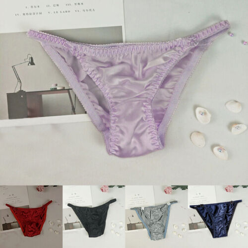 Women Low Waist Lace Panties Soft Comfort Silk Satin Underwear Knickers Briefs - Picture 4 of 17