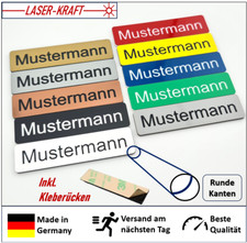 Briefkastenschild Klingelschild Türschild Namensschild mit Gravur selbstklebend