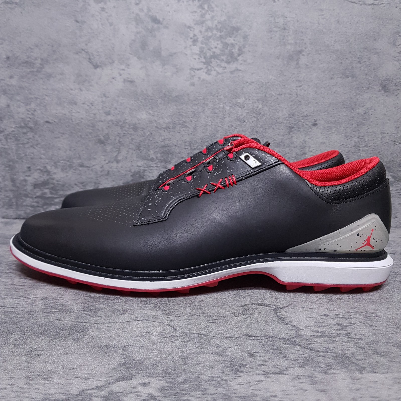 Nike Air Jordan ADG 5 Black Red Golf Leather Mens Shoes FQ6642-001