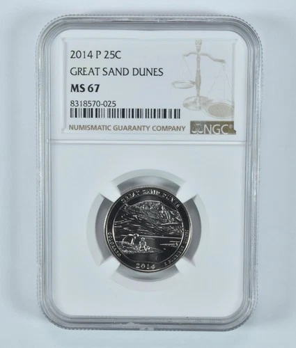2014-P Washington Quarter Great Sand Dunes America The Beautiful MS67 NGC *6052