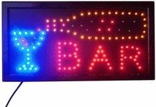 INSEGNA LUMINOSA A LED CON SCRITTA BAR 48X25 NEGOZI INSEGNE LUMINOSE