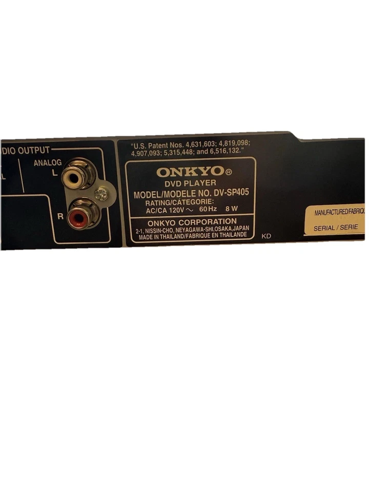 Reproductor de DVD Onkyo DV-SP405 HDMI - Dolby Digital / DTS / DivX - Probado y funcionando Foto 2 de 4