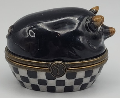 Dept 56 Jam Bon Trinket Box Black Pig HAM I AM ca 2 1/4''L  x 1 3/4''W  x 1 1/2'' T