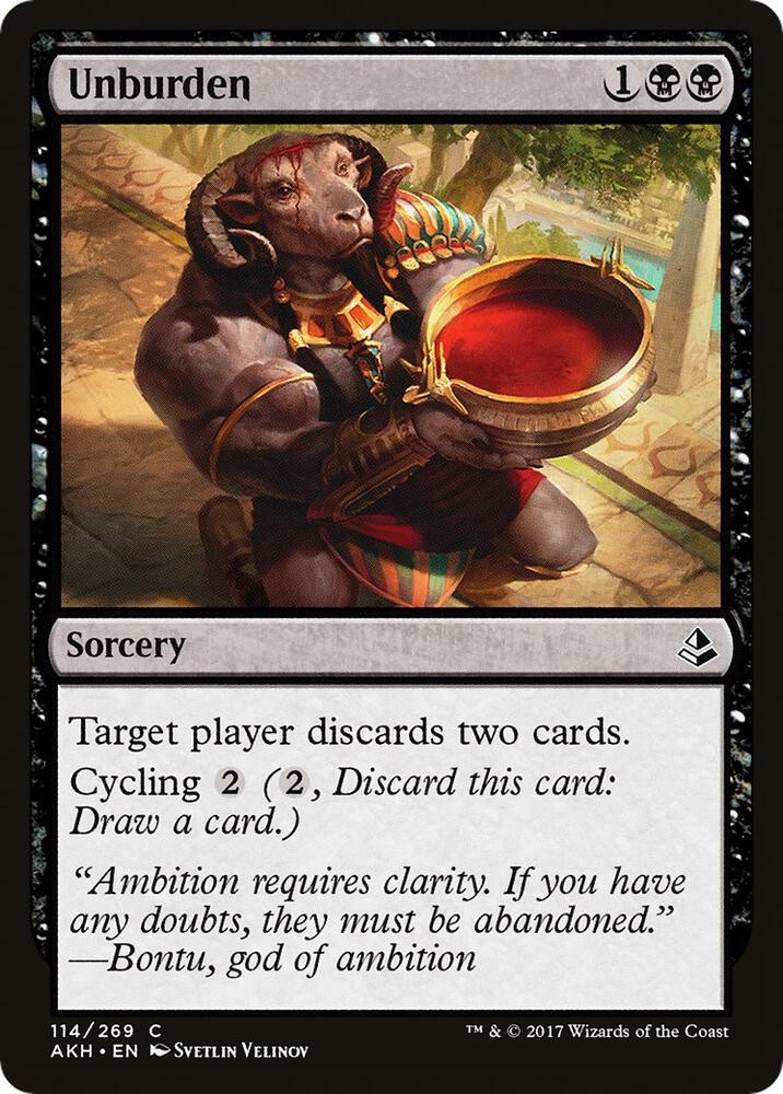 Unburden 114 Common Amonkhet Magic: The Gathering Lightly Played