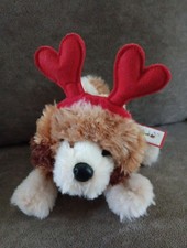 New w/ Tags Douglas Cuddle Toy 7" Doodle Dog W/ Heart Headband Plush