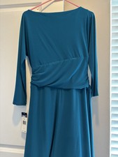 NWT Chaps ~ Sz Large Teal Turquoise Mid Calf Dress ~