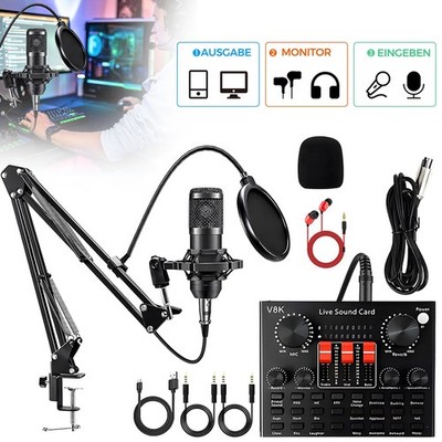 Mikrofon-Set Soundkarte Live Perfekt Für Einsteiger Premium Für Musikproduktion