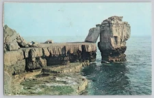 Portland Bill, Dorset, England Pulpit Rock coastal sea stack, Chrome 1966