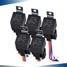 5x 5Pin Car Automotive SPDT Relay Switch Harness Socket Waterproof 40A 12V DC