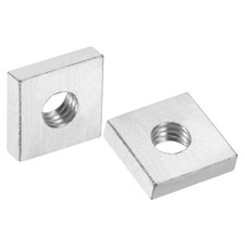 100Pcs M6x14mmx4mm Square Nuts, Carbon Steel Zinc Plated Coarse Thread Nuts