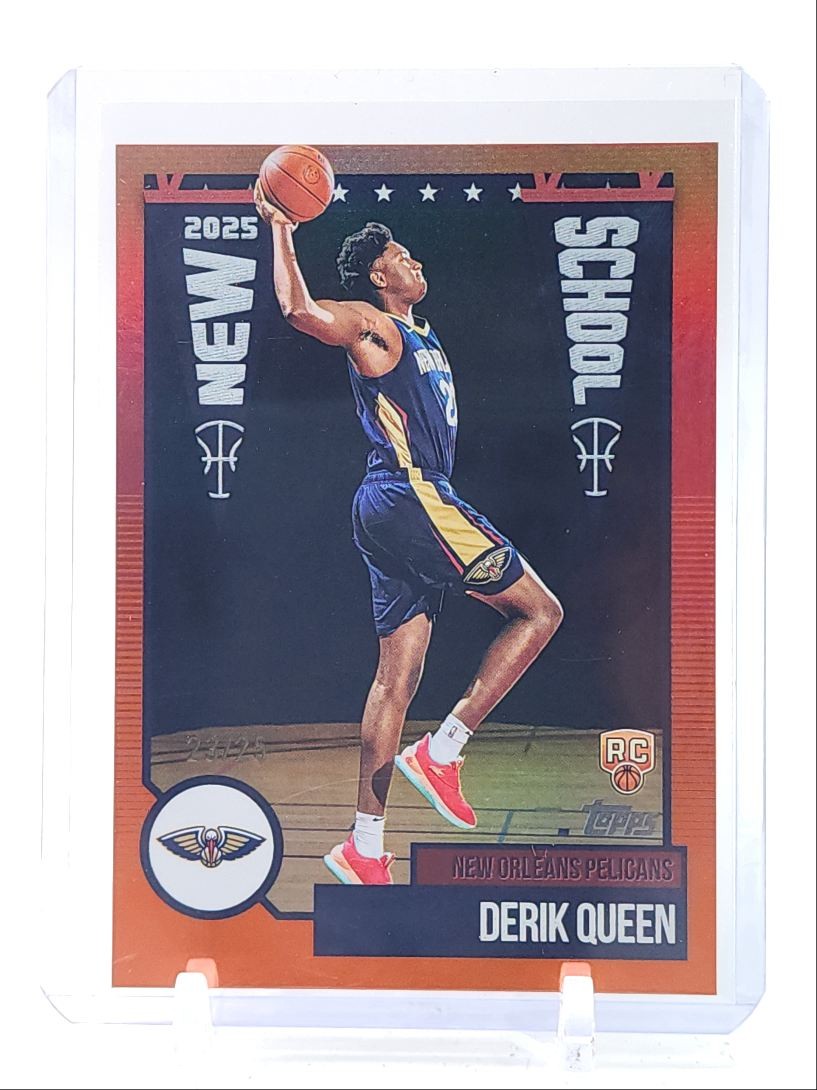 DERIK QUEEN 2025-26 TOPPS NEW SCHOOL ROOKIE ORANGE PELICANS RC /25 Q3292