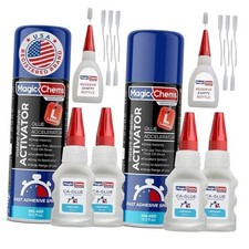 CA Glue with Activator 4 x 1.7 oz  2 x 13.5 fl oz , Large Set 2 Pack 