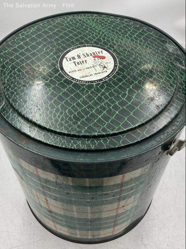 Vintage Tam O' Shanter Toter Plaid Hot And Cold Ice Bucket With Lid