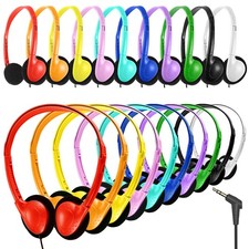 20 Pack Classroom Headphones Bulk For Kids School Student Wired Set Mixed