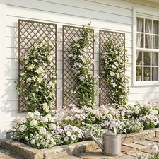 Garden Trellis, Decorative Trellis Panels, Natural Wood Finish