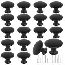 Romeda 18 Piece Drawer Knobs, Black Cabinet Knobs with Round Top-type