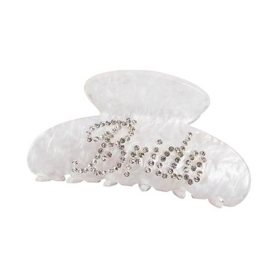 Bride Claw Clip, Bag Hair Makeup, Mrs Small Clips, 1 Count (Pack of 1), White