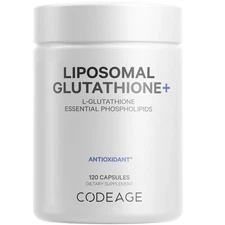 Codeage Liposomal Glutathione Antioxidant Capsules, 120 ct. Manufactured in USA