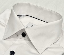  425 NEW ETON DRESS SHIRT S 15 38 CONTEMPORARY FIT WHITE PEARLY BLUE BUTTONS