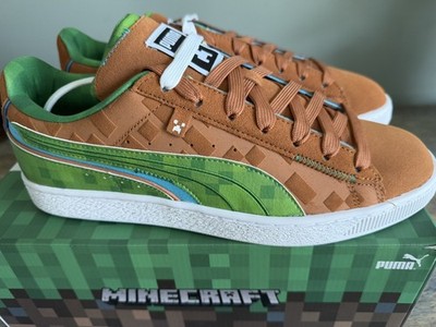 Minecraft x Puma Suede Grass Block Shoes Men's Size 11 Sneakers 386290 01 NEW!!