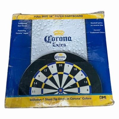 Corona Extra Full Size 18  Paper DMI Sports Dartboard w/ 6 Steel Tip Darts NEW