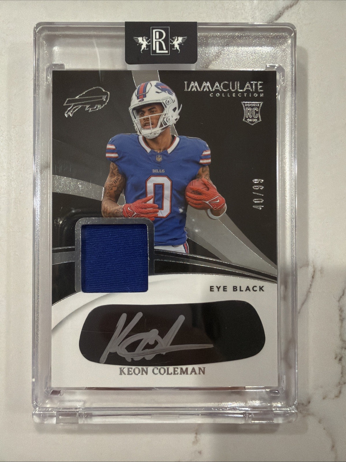 2024 Immaculate Keon Coleman Eye Black Rookie Patch Auto /99 EYE-KEO