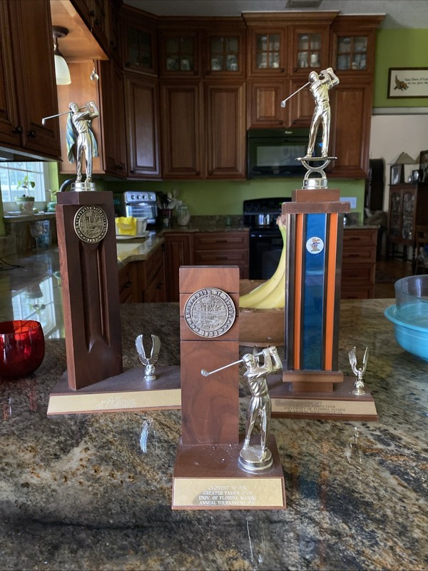 Vtg Lot 3 Golf Trophies 1970 1973 University of Florida Gators Alumni Tampa UF
