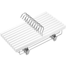 20pcs Wooden Pants Hangers Solid Pants Hangers with Adjustable Clips 14 Inch ...