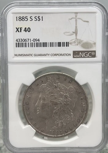 1885-S Morgan Silver Dollar – NGC XF40 – Sharp Details & Nice Color
