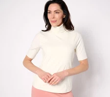 BEAUTIFUL by Lawrence Zarian Women's Top Sz M Short-Sleeve White A630467