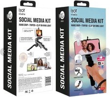 iJOY Social Media Kit Phone Clip, Tripod,  Clip On Ring Light NEW