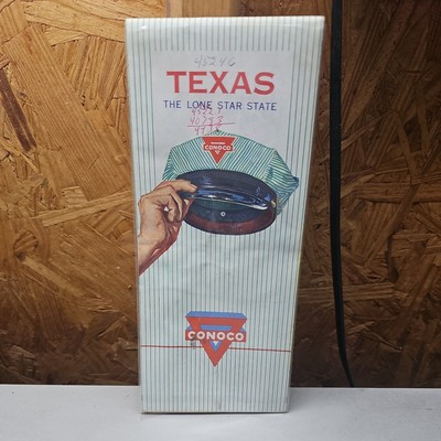 1959 Conoco TEXAS Vintage Road Map